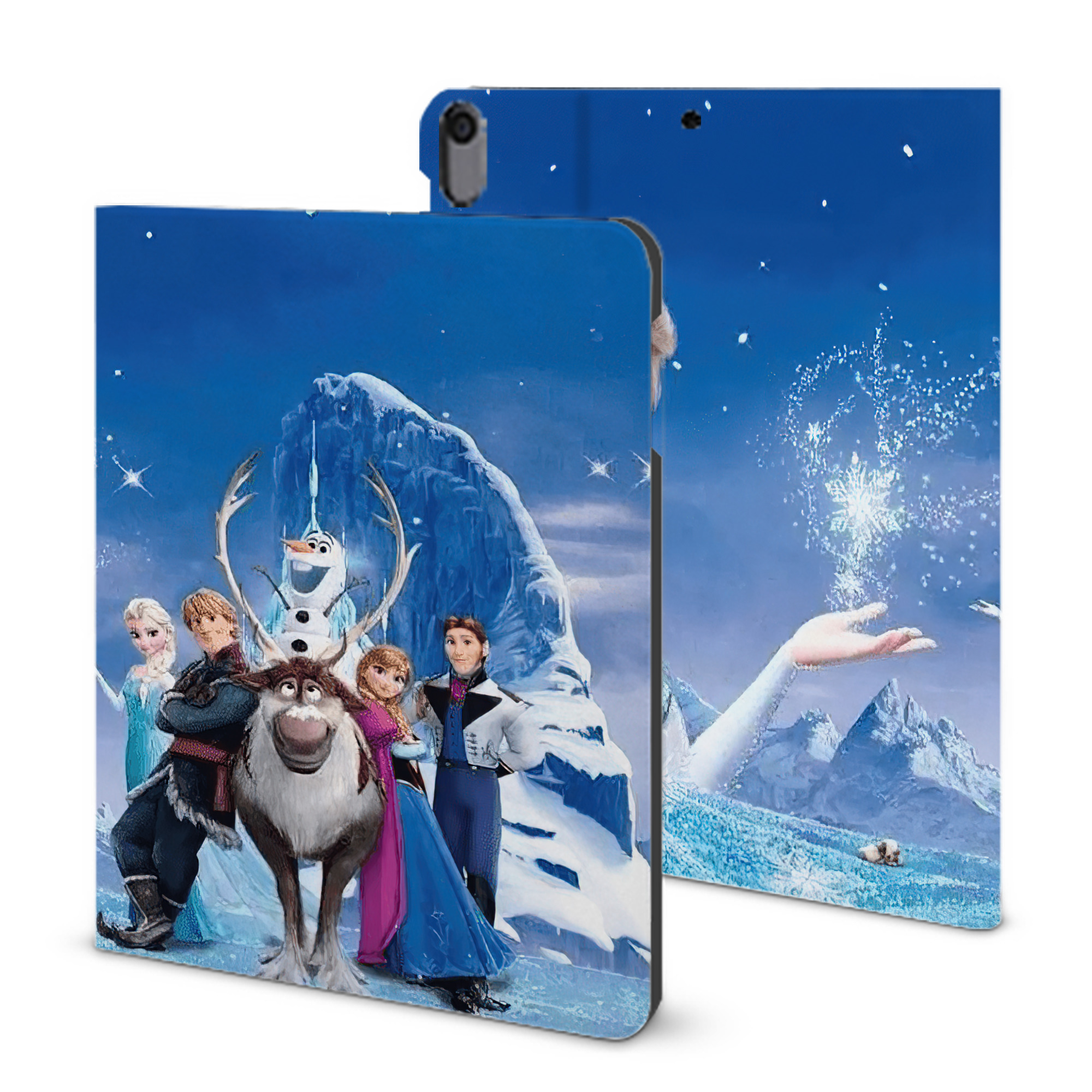 （画像用） アナと雪の女王 アンナ エルサ Frozen Anna Elsa IPad ケース ブック型 PUレザー TPU 耐衝撃 軽量 薄型 ペン収納なし 全面保護 IPad 各モデル対応